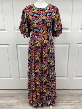 Gul Hurgel Multicolor Floral Maxi Dress Size XS